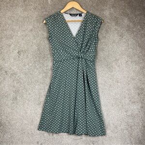 Lands End Dress Womens Small Petite Green Sleeveless Stretch Cotton Blend- 3895